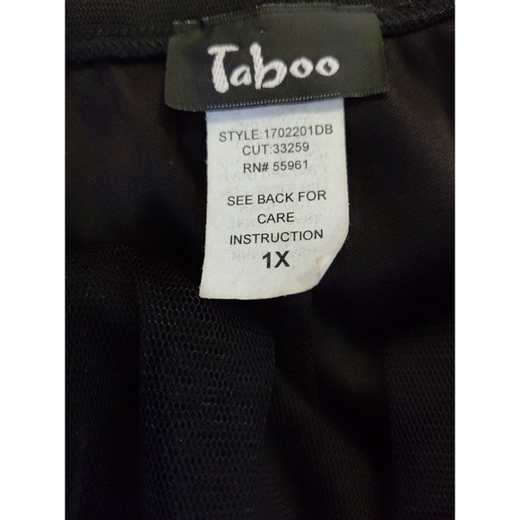 Y2k Taboo Mini Babydoll Halter Mesh Dress Lined Peekaboo Embroidery XL - Picture 7 of 8